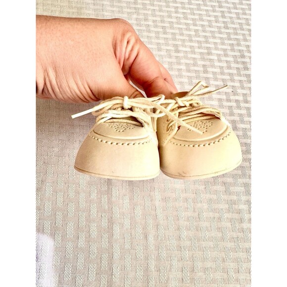 Vintage 80’s Cabbage Patch Kid Baby Doll Replacement White Lace Up Dress Shoes - Picture 4 of 9